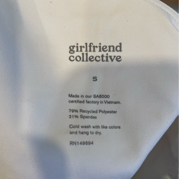 Girlfriend Collective Bianca One Shoulder Bra - Ivory - Picture 3 of 3